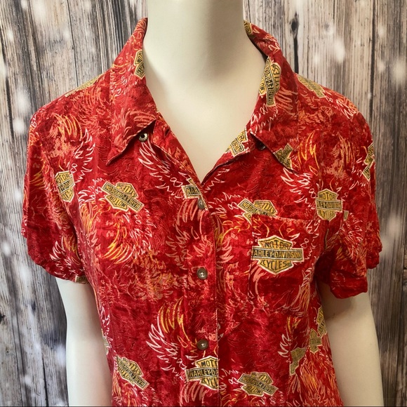 Harley Davidson Button Down Top - Picture 2 of 10